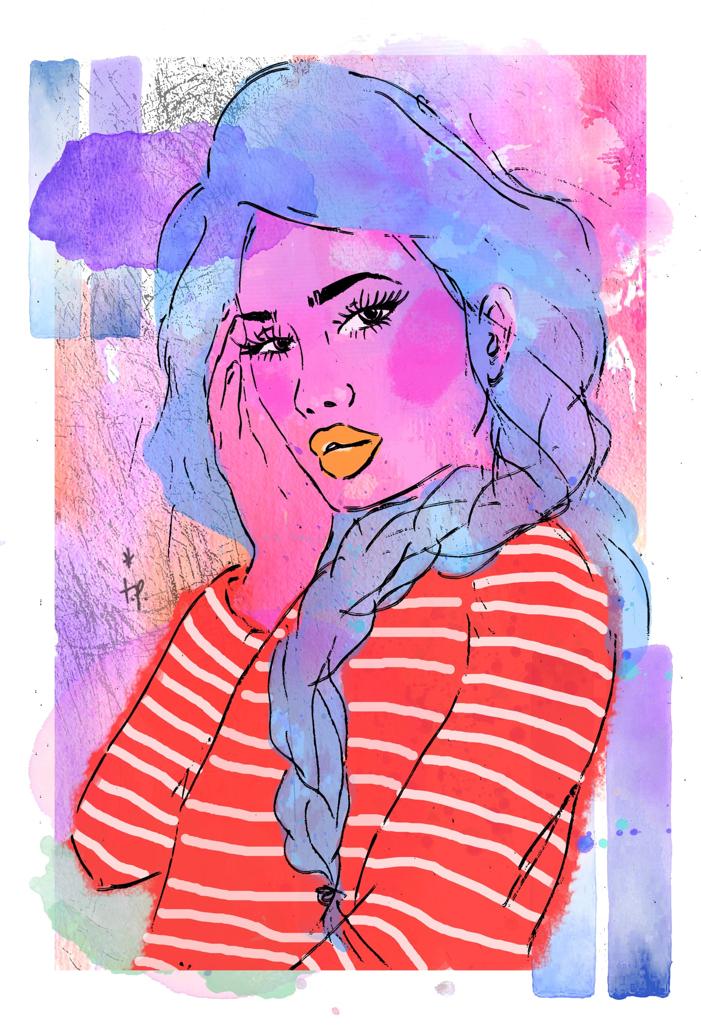 Bonjour - Illustration Print