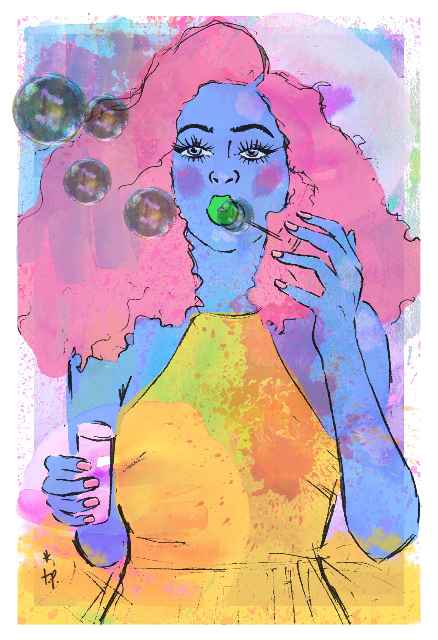 Bubbles - Illustration Print