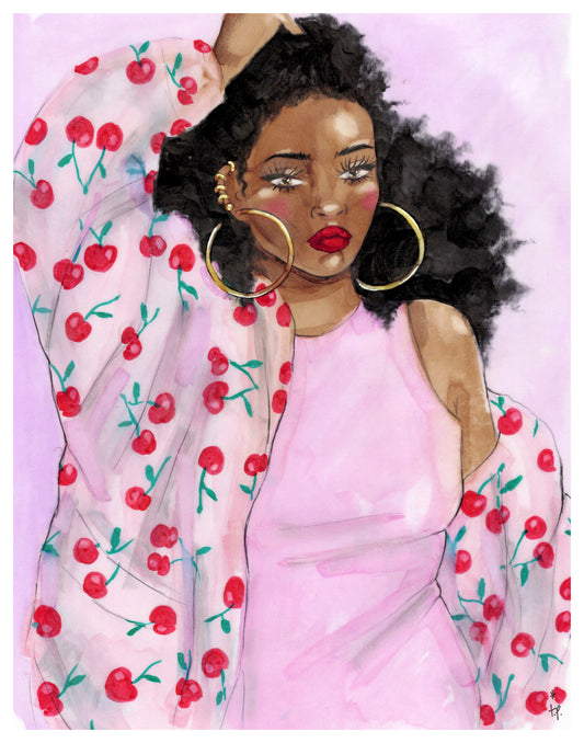 Cherry Cardigan - Art Print