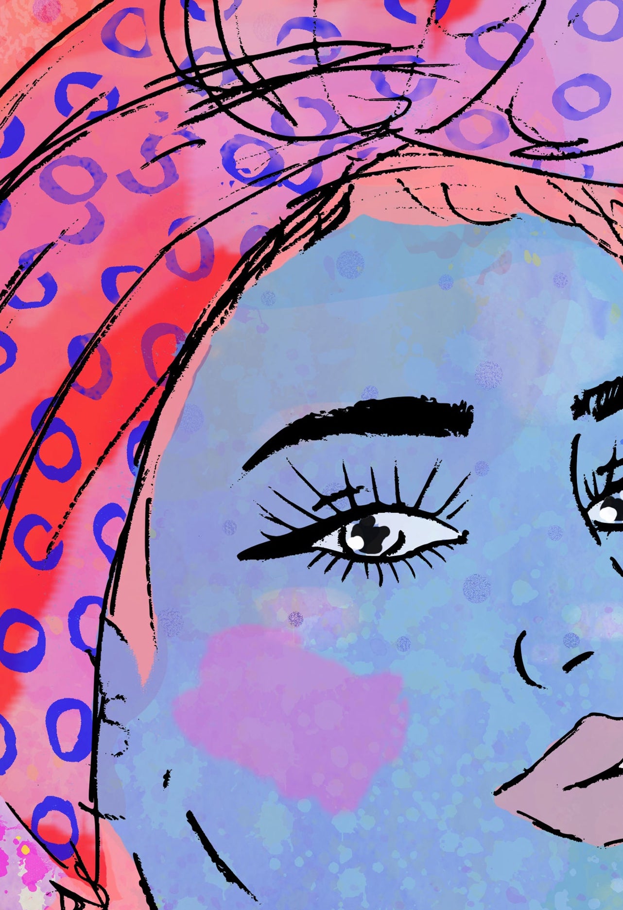 Foulard - Illustration Print