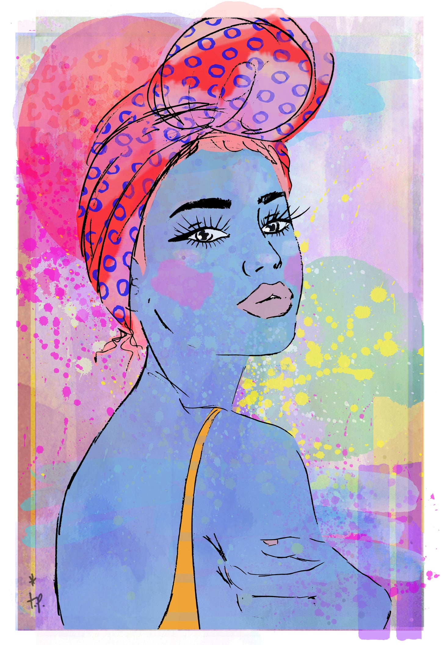 Foulard - Illustration Print