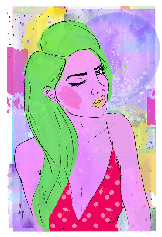 Wink - Illustration Print